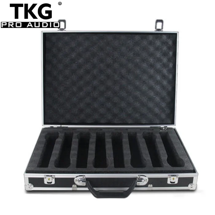 TKG black freight case microphone case for 8 pieces wired microphone freight case