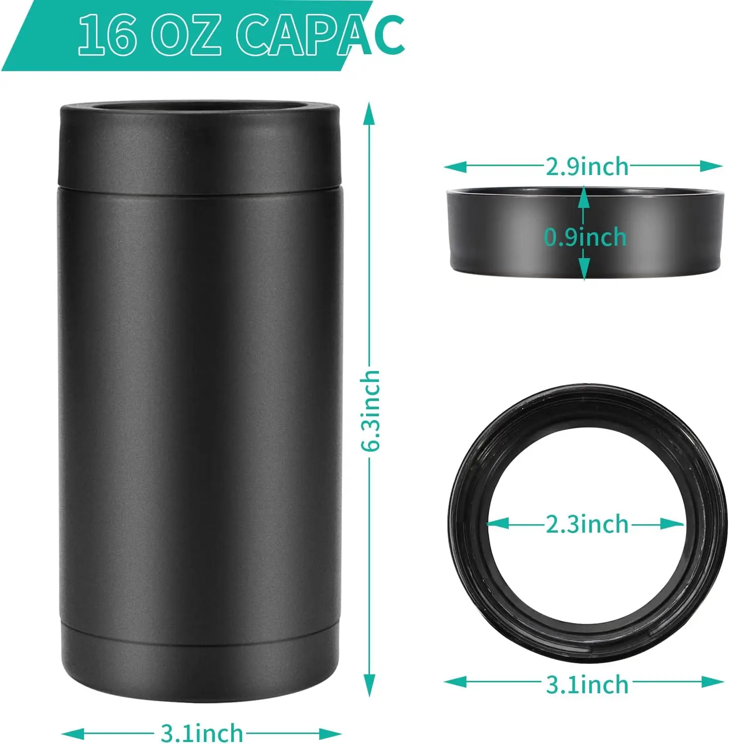 Customized 4 In 1 Sublimation Blank 16oz Vacuum Beer Can Cooler