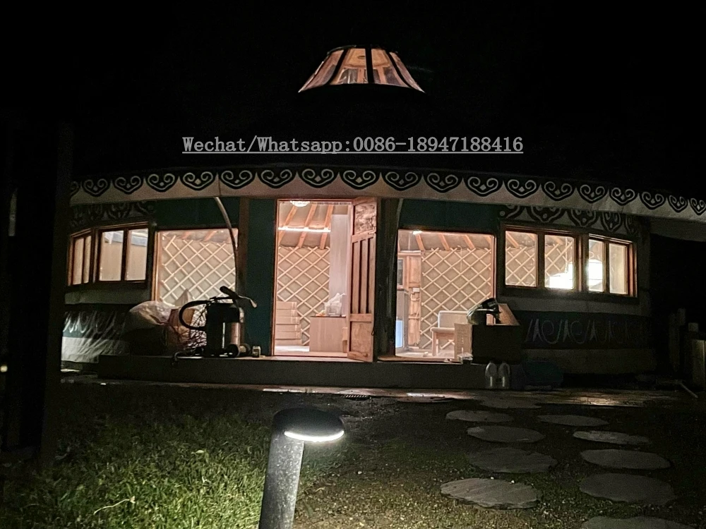 Высококачественная двухслойная палатка для кемпинга 5-7 человек летняя монгольская шестиугольная Юрта уличная