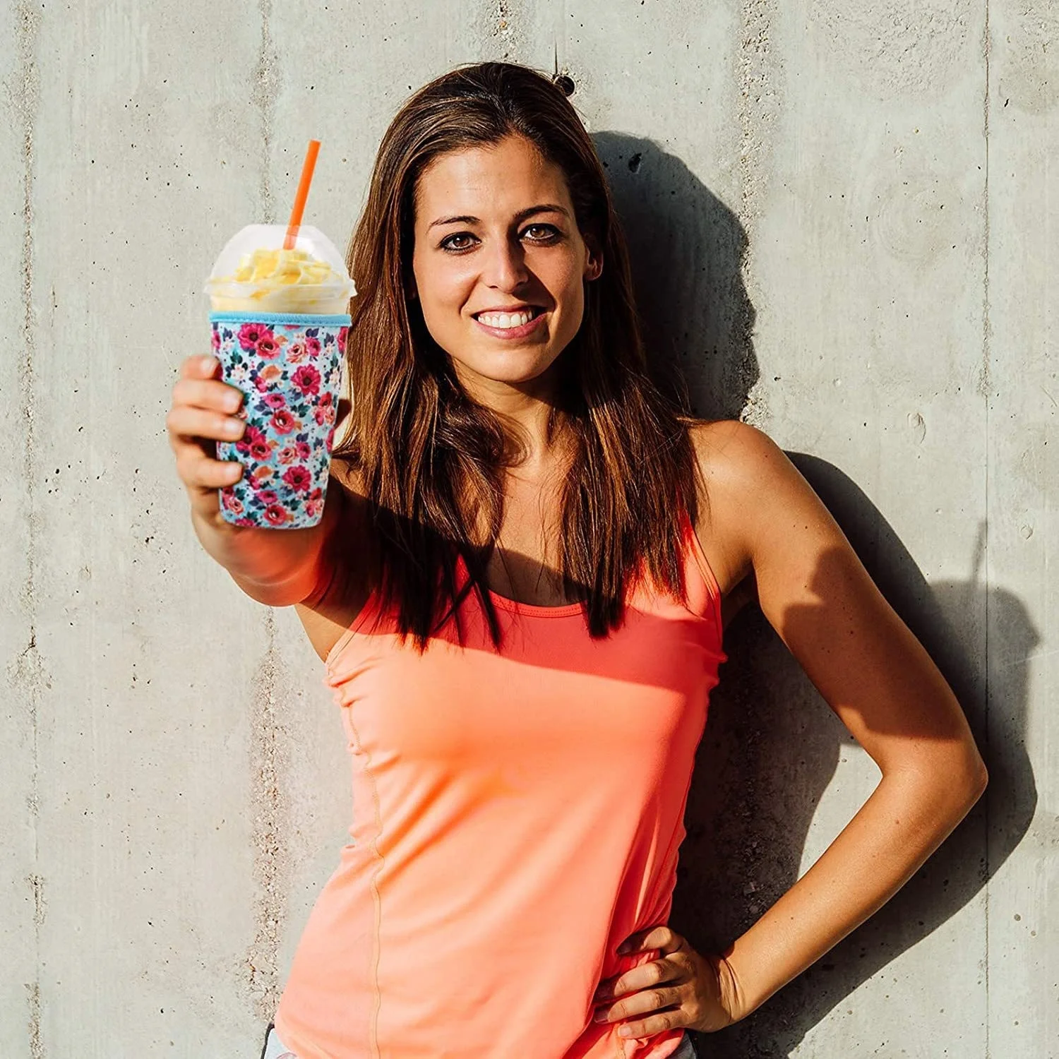 Iced Coffee Sleeve for Cold Drink Cups Neoprene Iced Coffee Sleeve Cup Sleeves for Cold Drinks Reusable Cup Holder