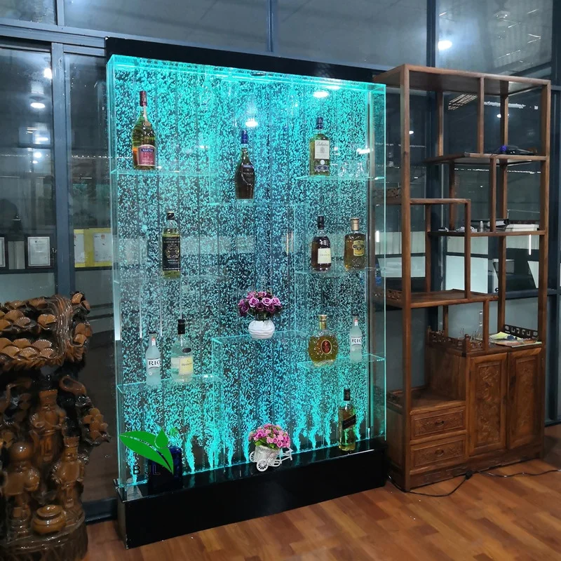 modern led home bar furniture water bubble panel wall bar wine cabinet