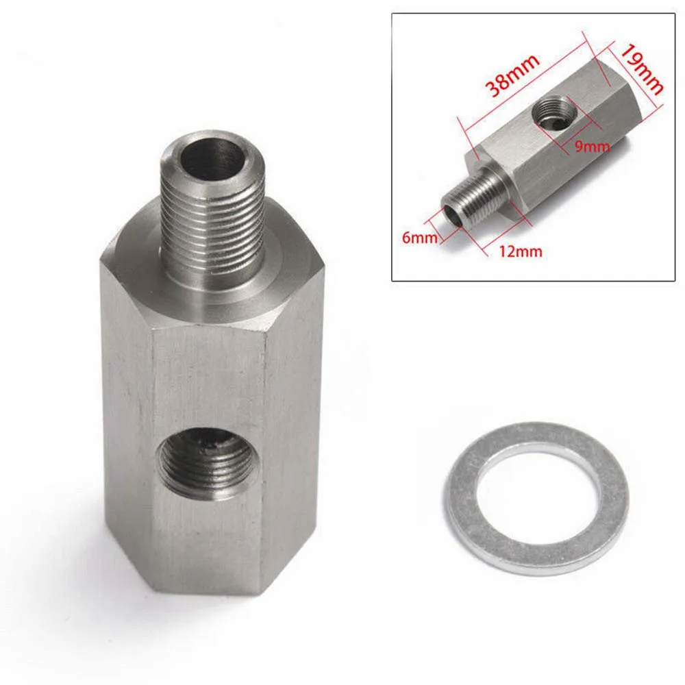 1/8' BSPT Male and Female for Oil Pressure Sensor Tee to NPT Adapter Turbo Supply Feed Line Gauge Stainless Steel