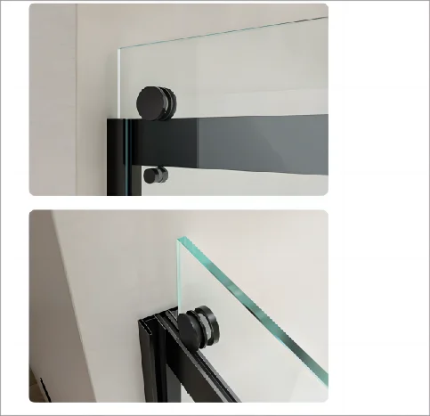 Minimalist Design 8mm Thick Sliding Glass Shower Door with Aluminium Frame Straight Appearance for Home Hotel Folding Open Style