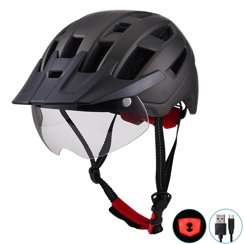 Unisex Dual Sport Bicycle & Electric Scooter Helmets with LED Taillight Urban Commuting Accessories-Relee New Design