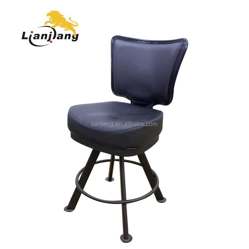 2023 new casino poker slot machine chairs black  pvc edge and back with inner handle four legs base