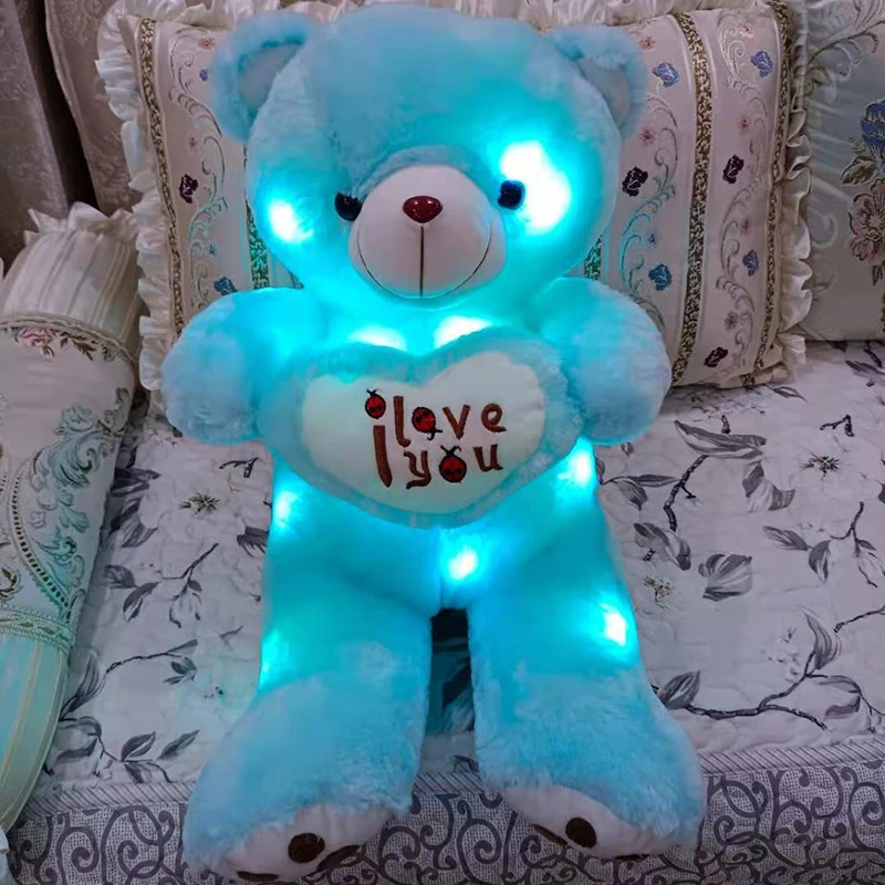 Светящиеся 50 см LED плюшевый медведь высокого качества плюшевые игрушки любовь подарок на День святого Валентина для любимого опт Компаньон куклы игрушка led