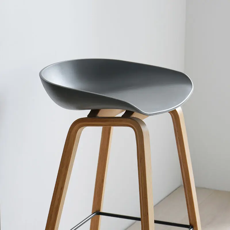 Amazon hot bar chair simple solid wood home Nordic bar chair backrest front desk high stool bar stool