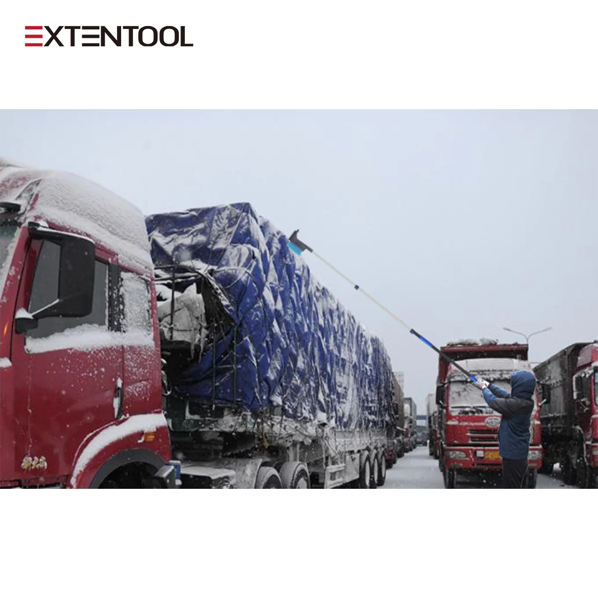 Exten-hiclean snow rake amazon with 2 meters extension hanle