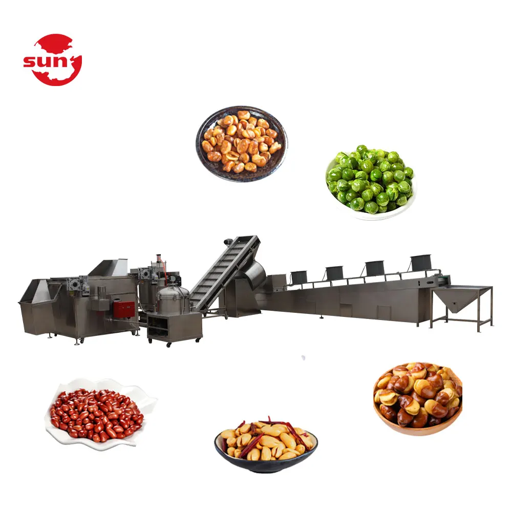 Small capacity broad bean fryer machine nuts frying line peanut fried machine