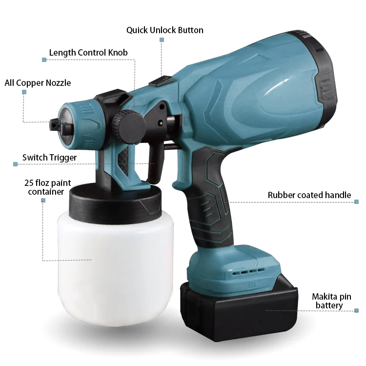 FPQ-1Power Tools  Portable Paint Sprayer Cordless electric Tool electrostatic paint spray gun Includes battery