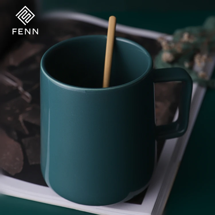 Popular drinkware durable 350ml custom blank green mug cup / luxury mugs porcelain
