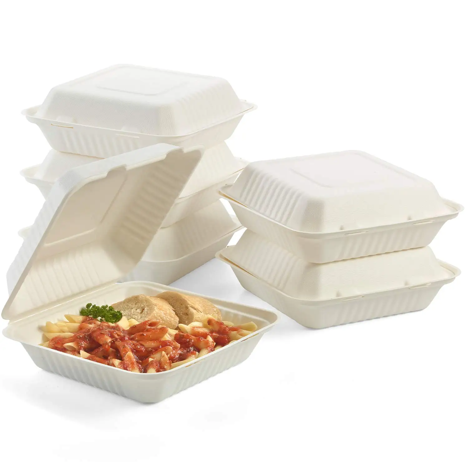 LOKYO fast food hotdog eco friendly compostable disposable to go lunch boxes take out food containers