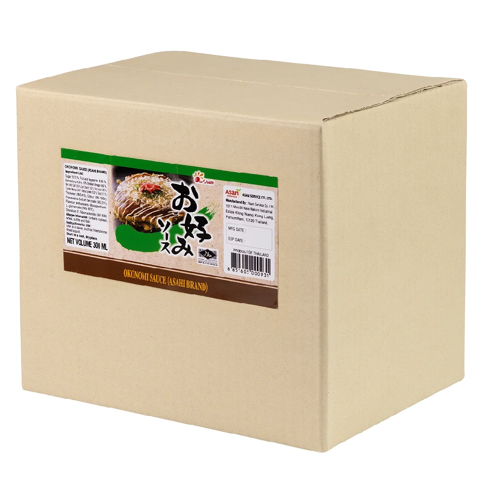 Little Sour And Little Sweet Taste Japanese Okonomi Sauce 300ml in Glass Bottle Packaging Premium Pizza Sauce