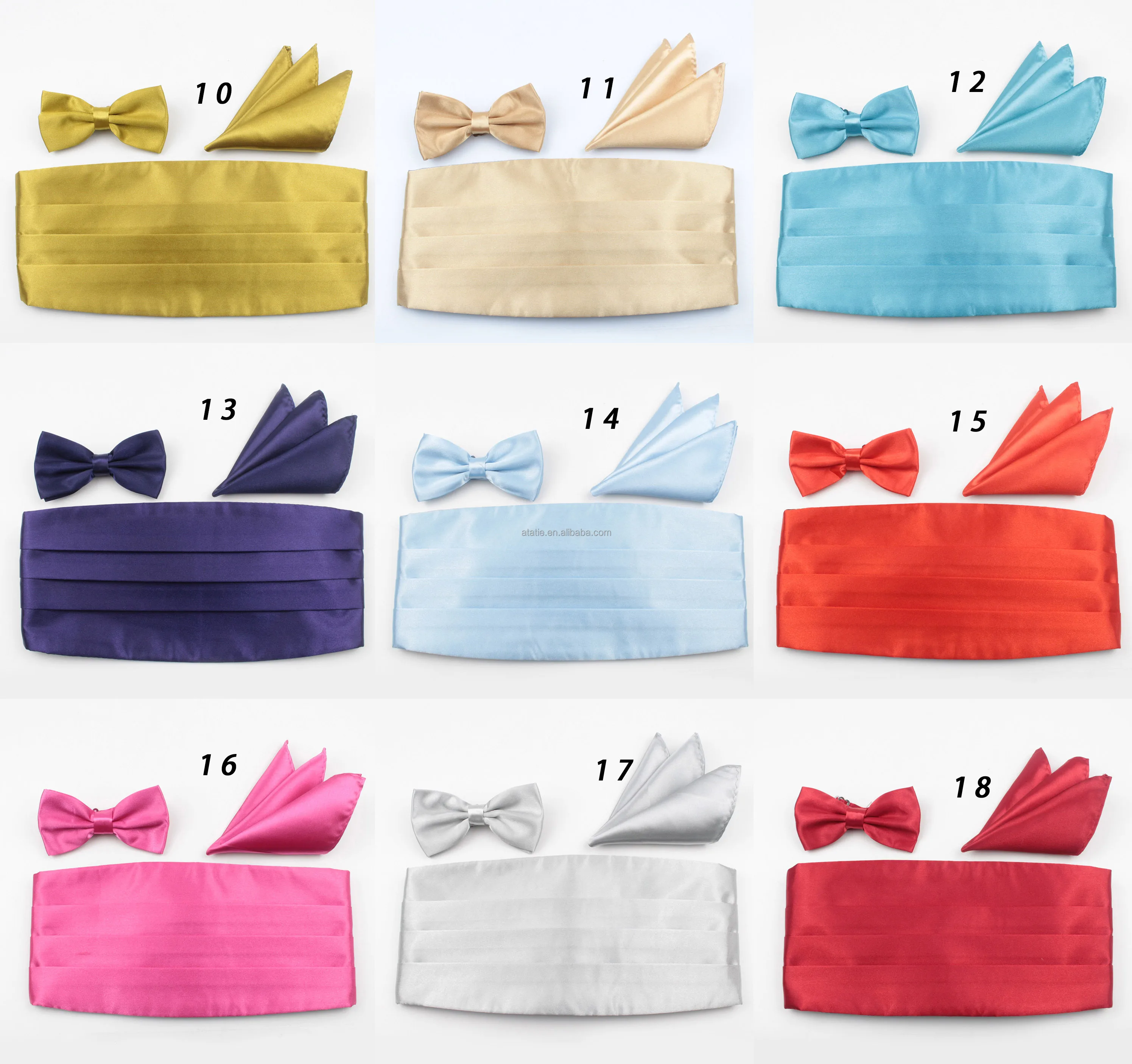 Wine Red 23 Solid Color Men Elastic Cummerbund Waist seal Bow Tie Set Pocket Square Formal Luxury Tuxedo Suit Accessories Gift