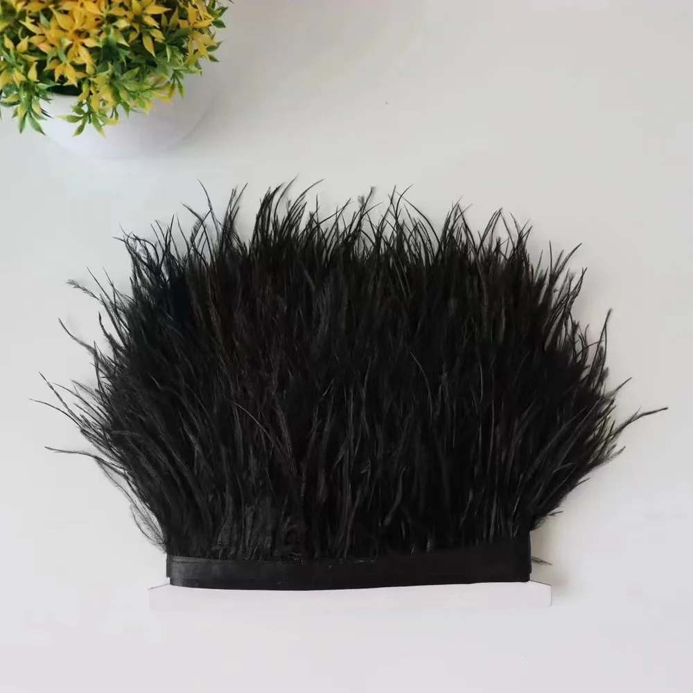 Stock Color 8-10cm Ostrich Cloth Edge Clothing Accessories Products Accessories High Quality Ostrich Feathers Fringes