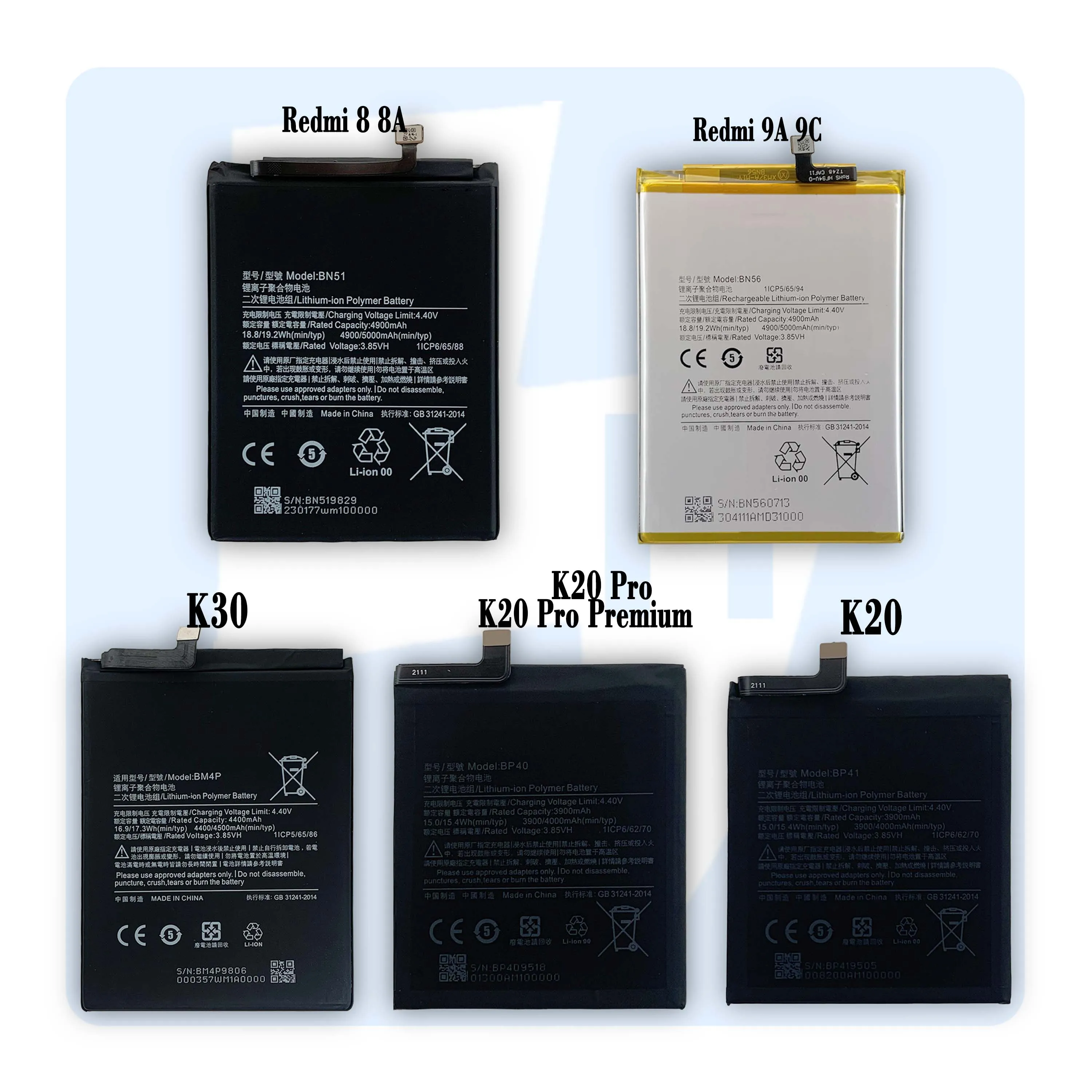  Оригинальная емкость redmi1 2 3 4 5 6X 7 8 8T 9 9A 9C GO PRO K20 K30 K40 аккумуляторная батарея для redmi