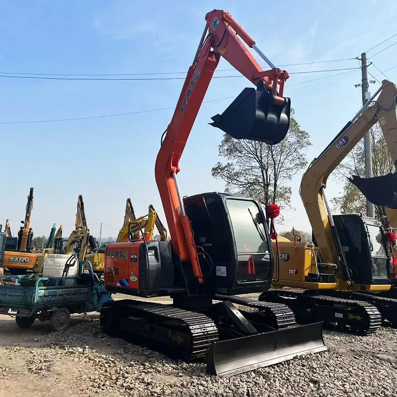 Японские импортные Подержанные экскаваторы Hitachi ZX70 Резиновые Гусеничные 7 тонн экскаватор Hitachi70 для продажи