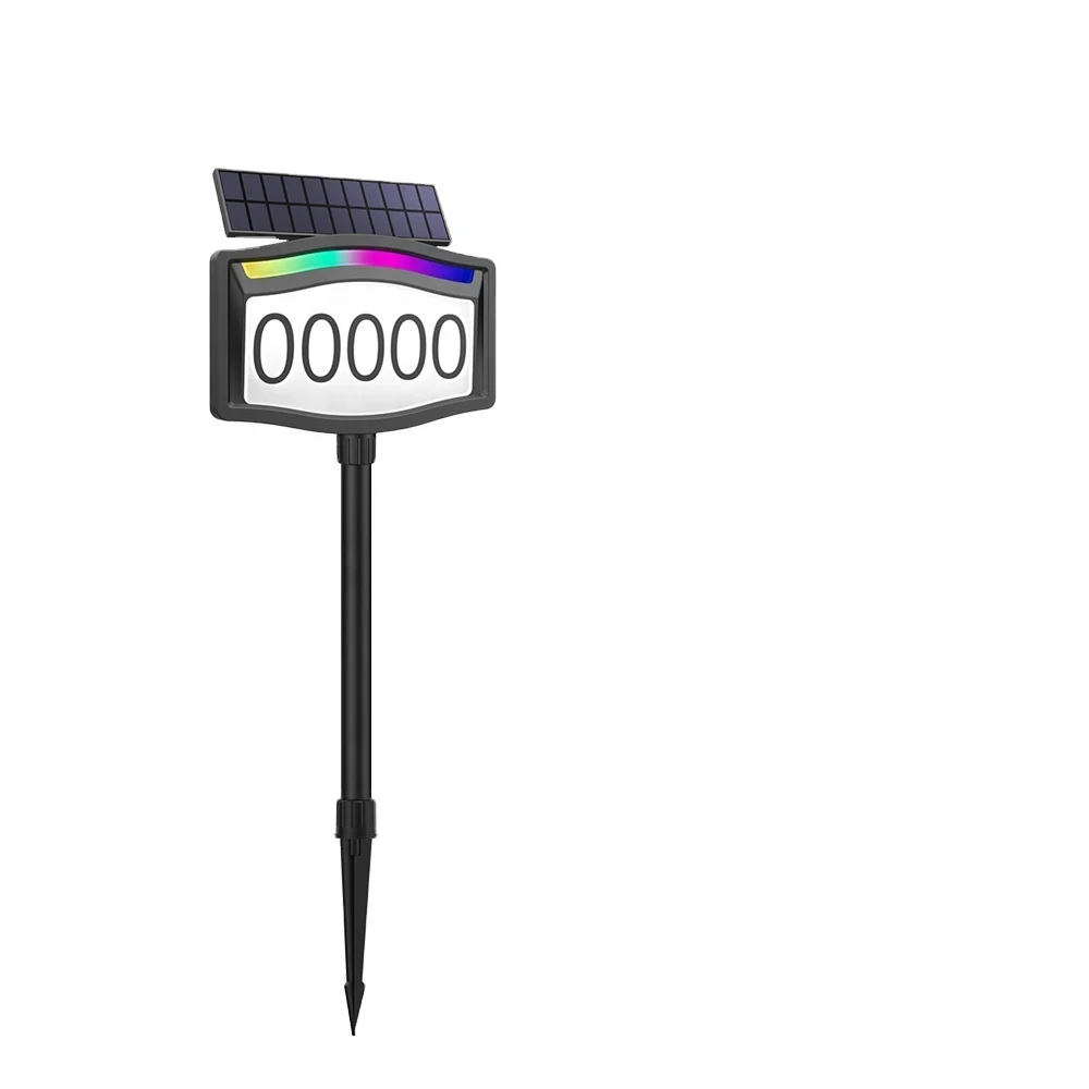 Led Lamp Solar Powered Lighted Address Plaque Led Digital House Number Plate Outdoor