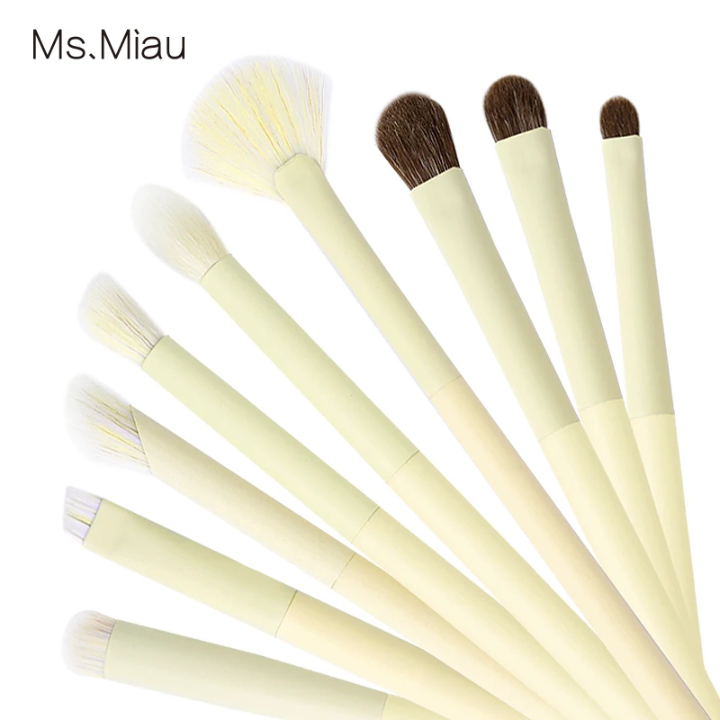 BELLEZA luxury highend custom creamy yellow makeupbrush set