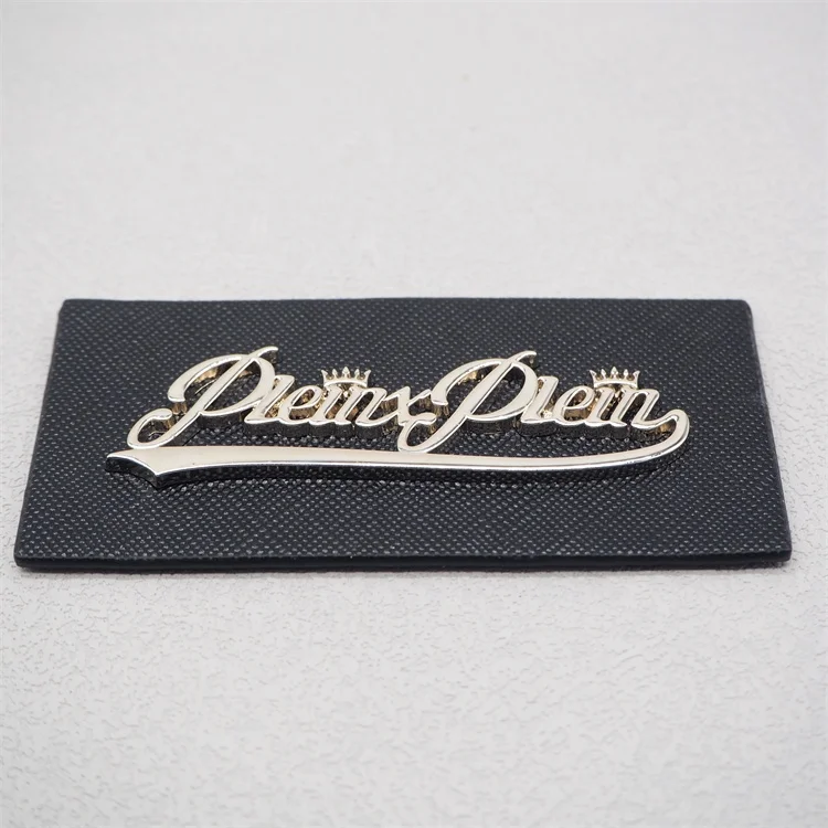 New Design Jeans Pu Leather Label,Alloy Logo Leather Patch,Alloy Leather Logo