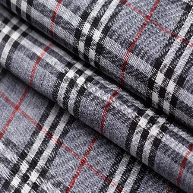  #1267 Linen Fabric Manufacturers Yarn Dyed Washed Plaid 100% For