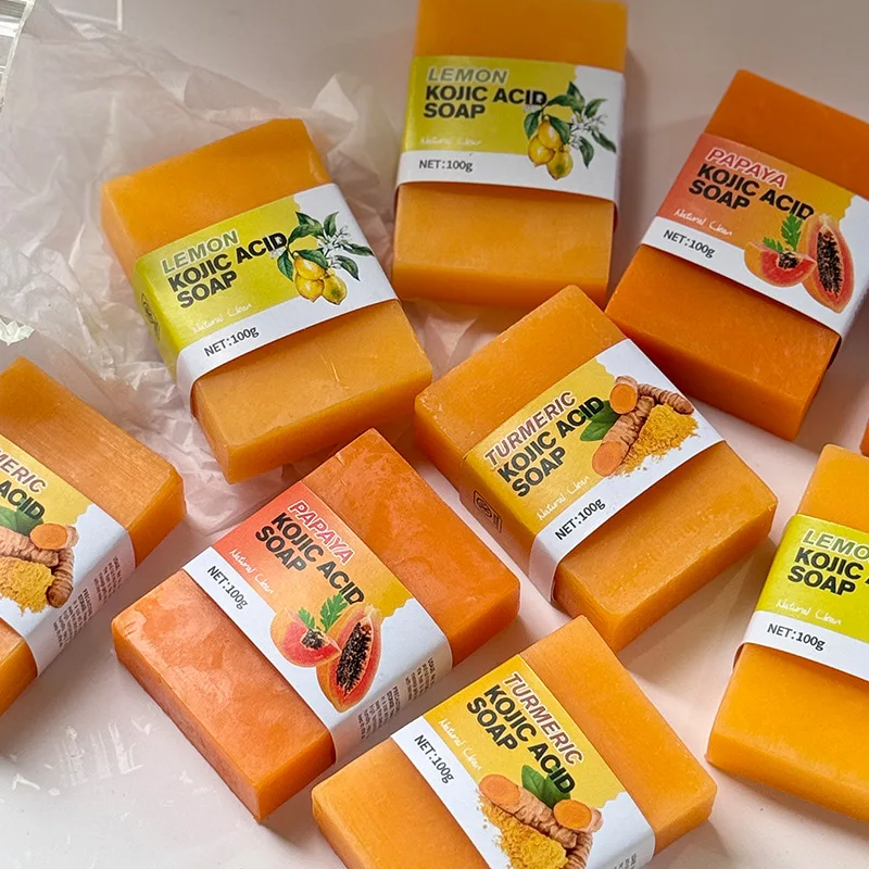 Private Label Turmeric & Kojic Acid Handmade Soap Organic Turmeric And Honey Soap Skin Whitening Body Home Made Soap