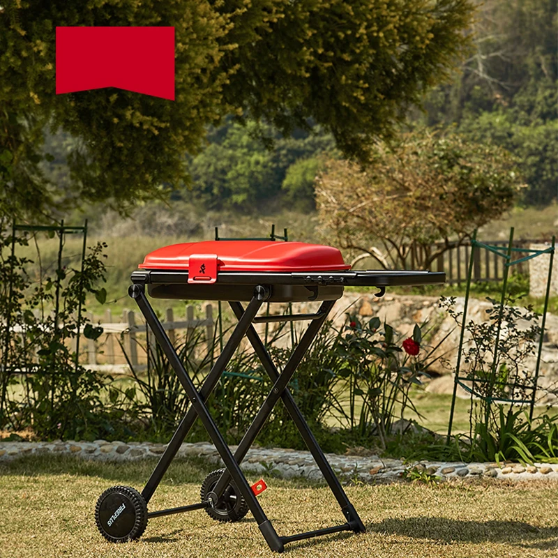 Stainless Steel Camping BBQ Grill Griddle Combo with Rotating Disk Lightweight and Easy to Clean Fugitive Barbecue