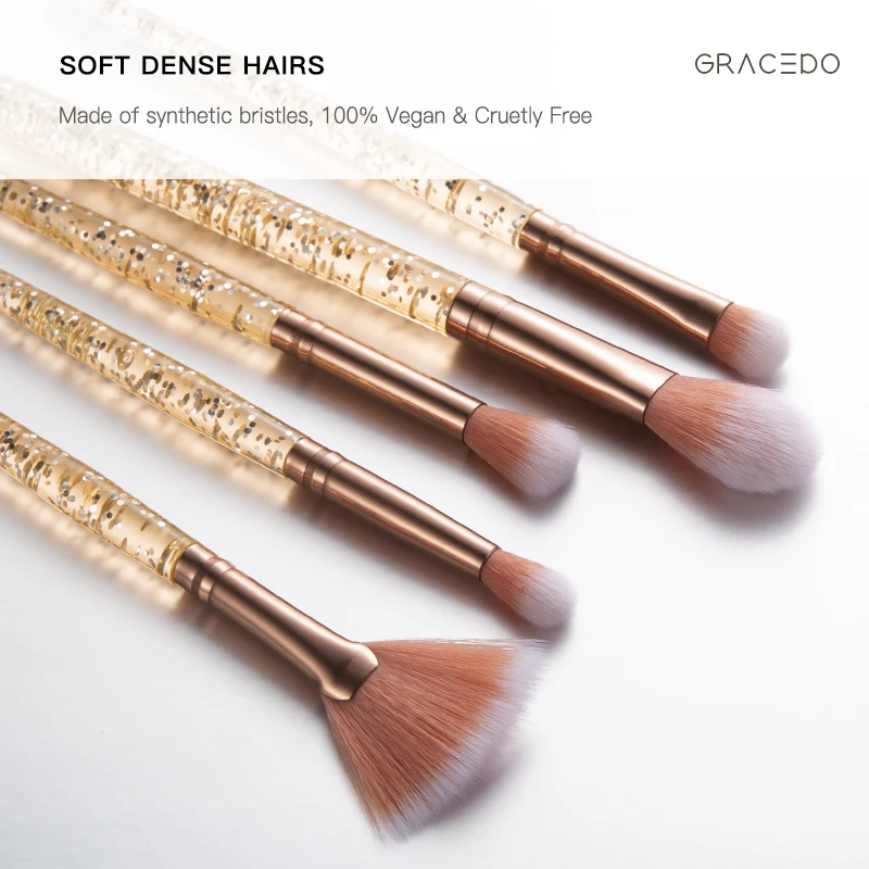 Набор кистей для макияжа GRACEDO 5 шт. набор кисти из высококачественного синтетического смешивания пудры румян косметики глаз