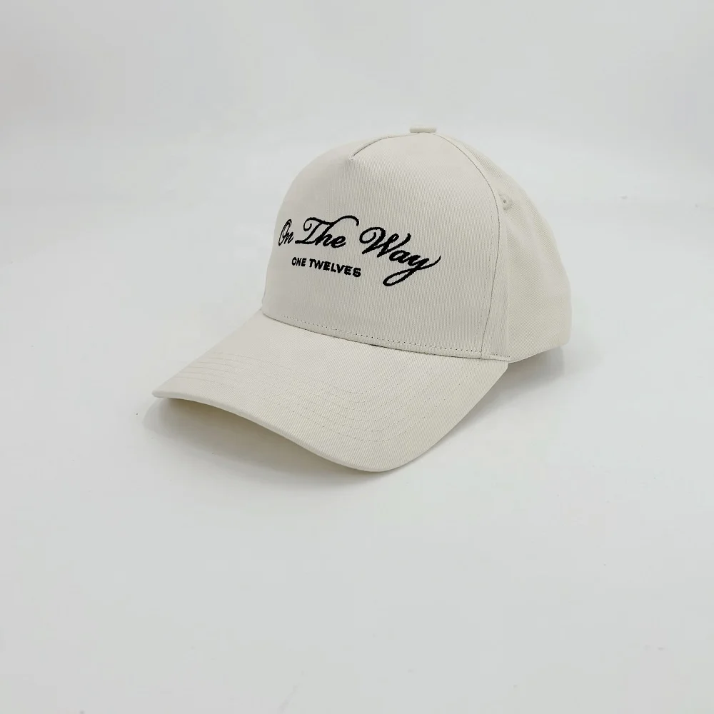 Premium Two-tone Colors Baseball Custom Embroidery Logo Monogram Custom With Your Own Text or Design 5-Panel Baseball Caps