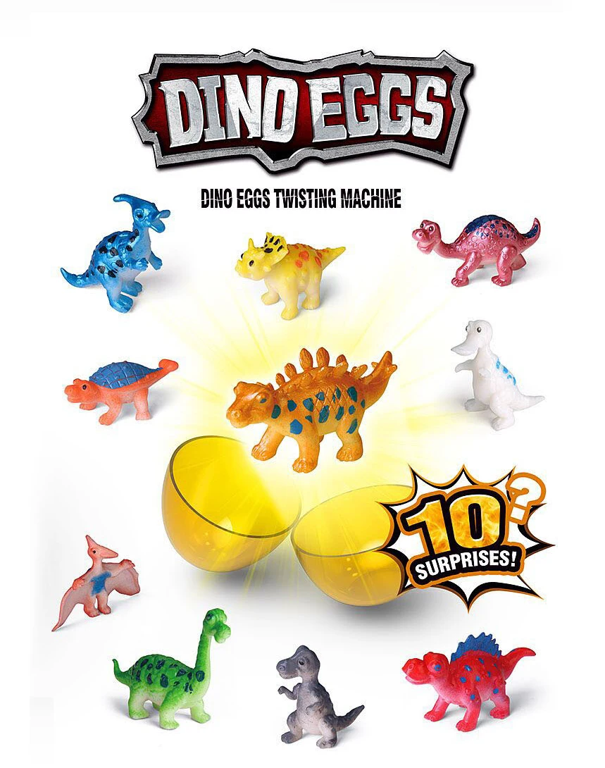 10pcs different kinds colorful small egg packaging cartoon dinosaur figure blind box collectable toys