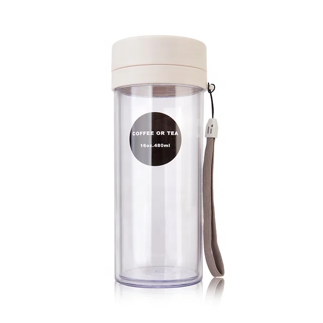 OEM/ODM Plastic Tea Cup Bottle Double Wall Insulated Custom Logo Tea Tumbler Plastic Factory