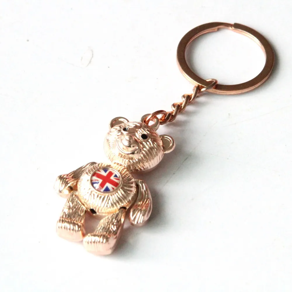Wholesale custom metal London England tourist souvenirs zinc alloy bear keychain