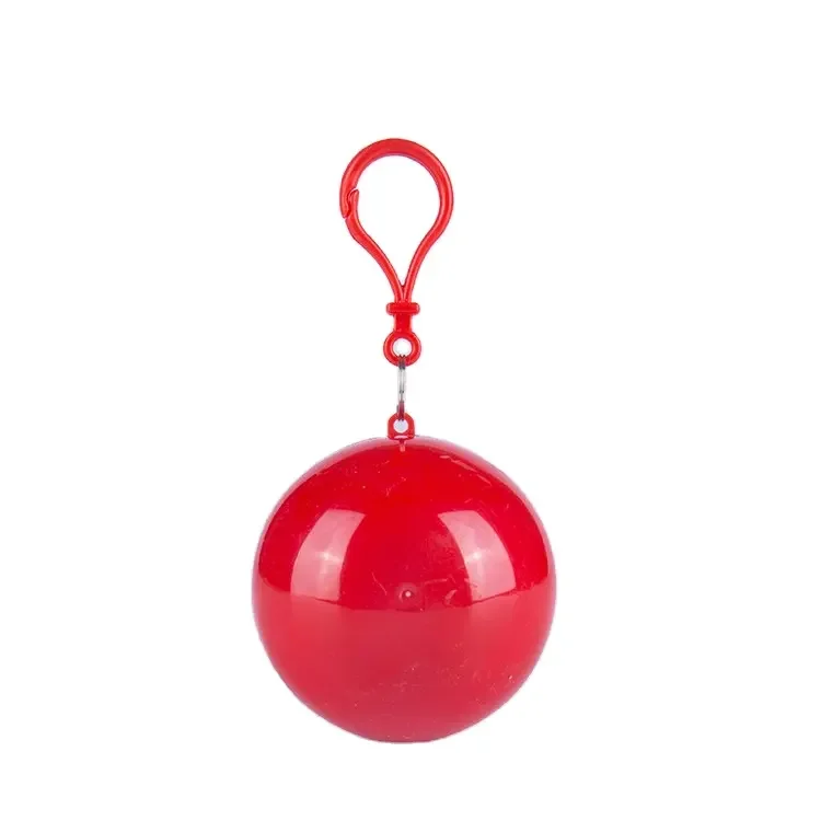 Fashional Red PE Emergency Raincoat and Poncho with Plastic Ball Manufacturer
