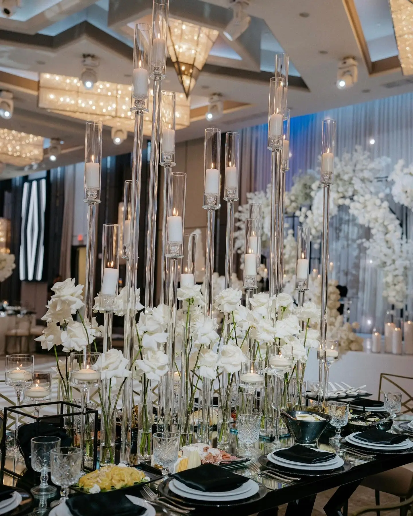 Crystal Clear Acrylic Candle Holder Candelabra Centerpieces for Wedding Party Table Decoration