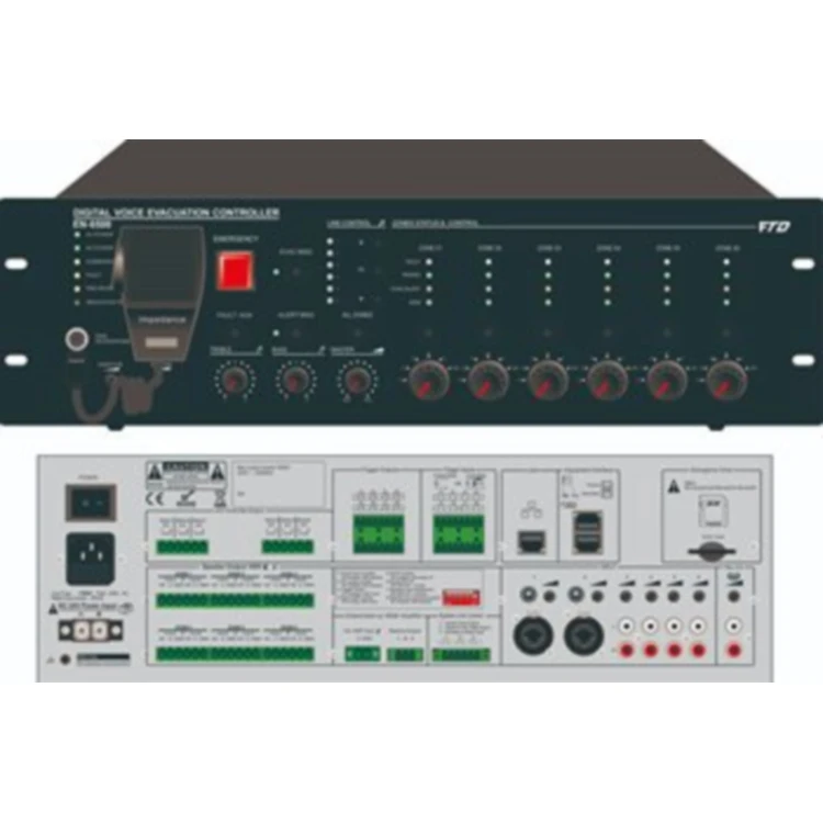 EN54 Standard Digital EVAC System  6 Zone EVAC Controller