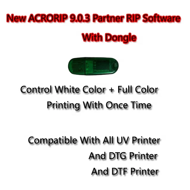  Программное обеспечение для печати на белом черниле Partner ACRORIP 9.0.3 УФ-Принтер DTG программное печатной машины