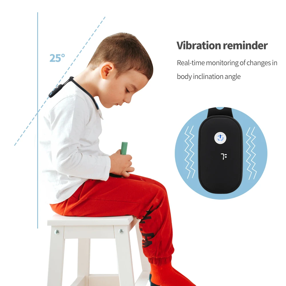 Smart student body posture correction device angle real time monitoring vibration reminder back braces to correct posture