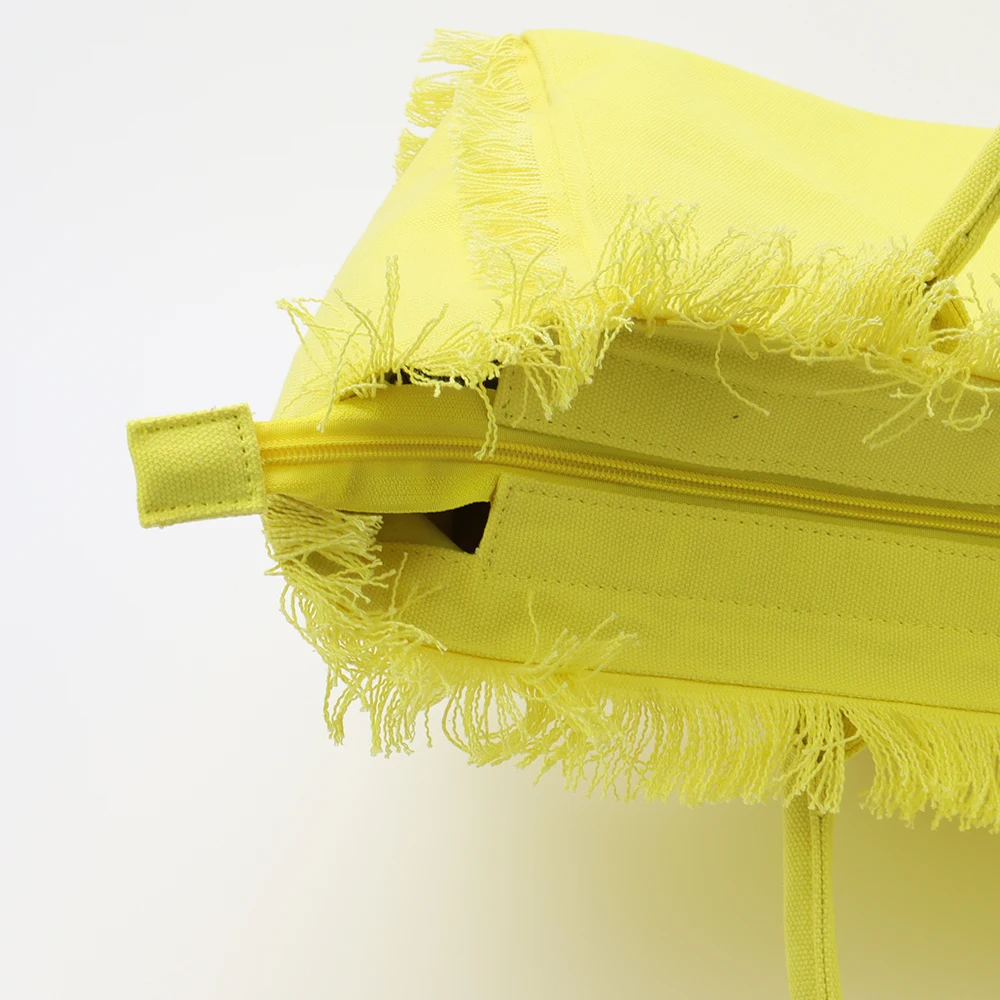 Canvas Tasseled Messenger Diy Monogram Bags Outdoor Beach Fashion Luxury Gentle Woman Tote Bag Handbags Ladies Plain Tote Bag