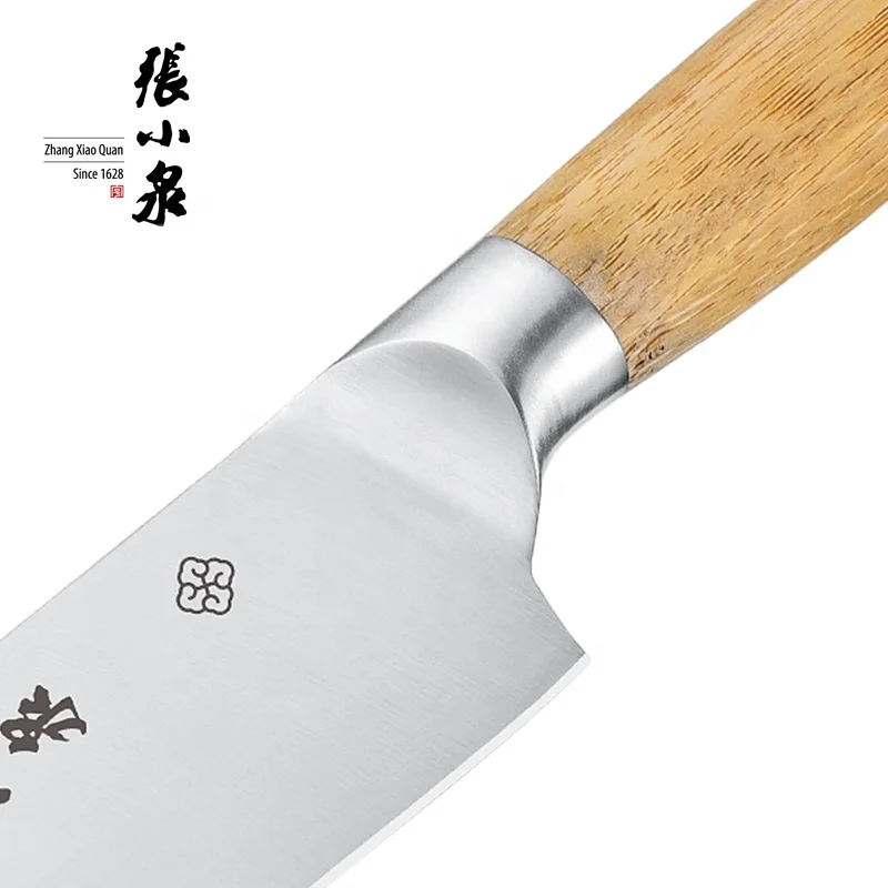 Carbonized treated bamboo handle kitchen knife 3Cr13 small paring knife