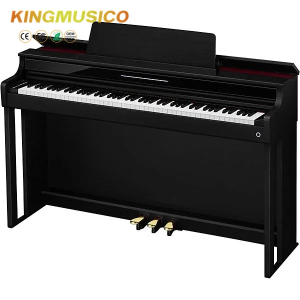 Black Digital Grand Piano Keyboard Electronic Grand Piano 88 Keys Digital Piano with MIDI and USB