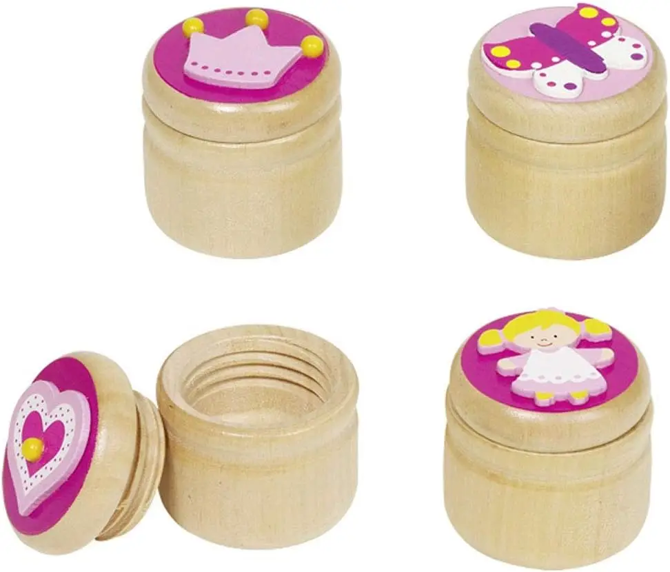 High Amazon milk tooth tweezers and tooth fairy letter Cute wooden tooth box with screw lids for storing the milk teeth box