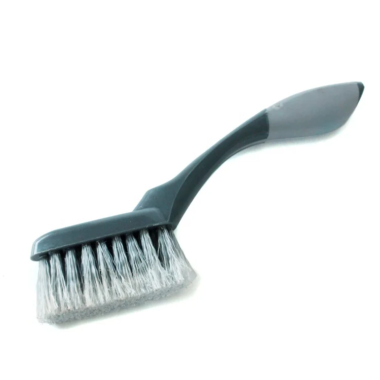 Custom Plastic Auto Detail Nooks Brush Short Handle Car Cleaning Brush Wheel Rubber Grip Brush For Car Window