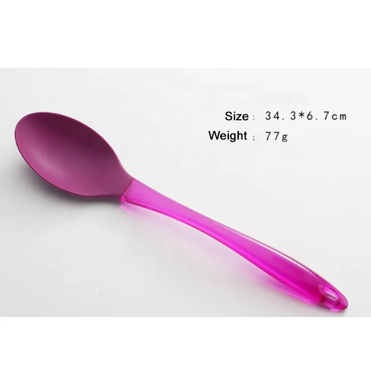 5 piece Transparent Colorful Kitchenware High Heat Resistant Silicone Kitchen Utensil Set