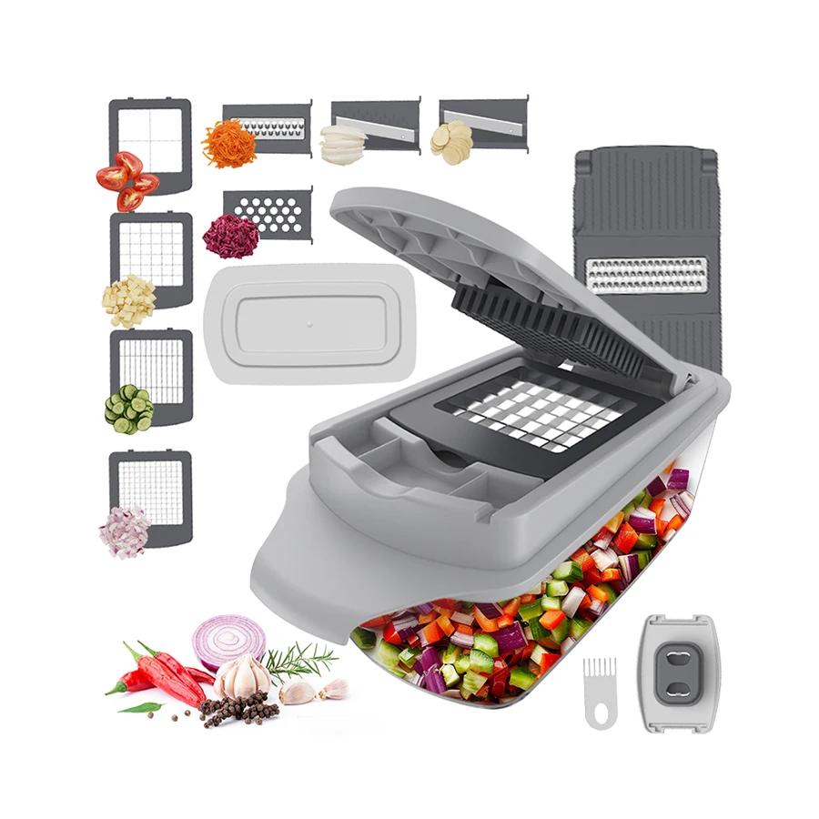 Hot selling Good quality manual food chopper Vegetable cutter machine 9 in 1 Vegetable Chopper smart kitchen tools gadgets