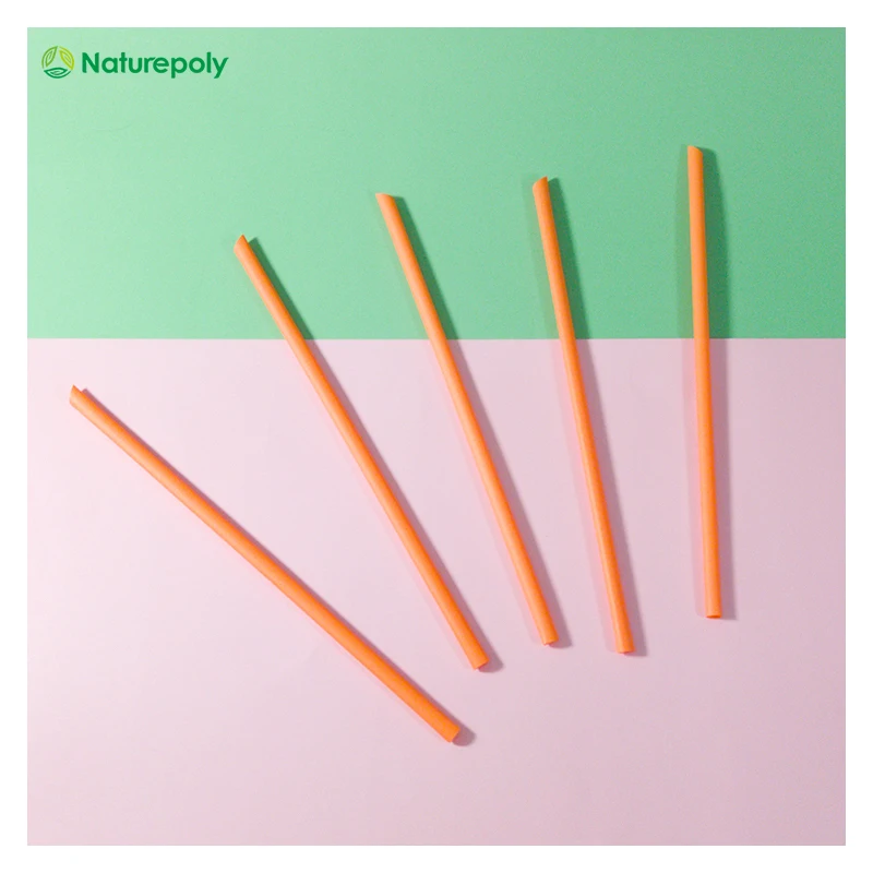 Wholesale Custom Colorful 5 6 7 8 10 12mm Disposable Eco Friendly Pla Biodegradable Straws Non Plastic Drinking Straw