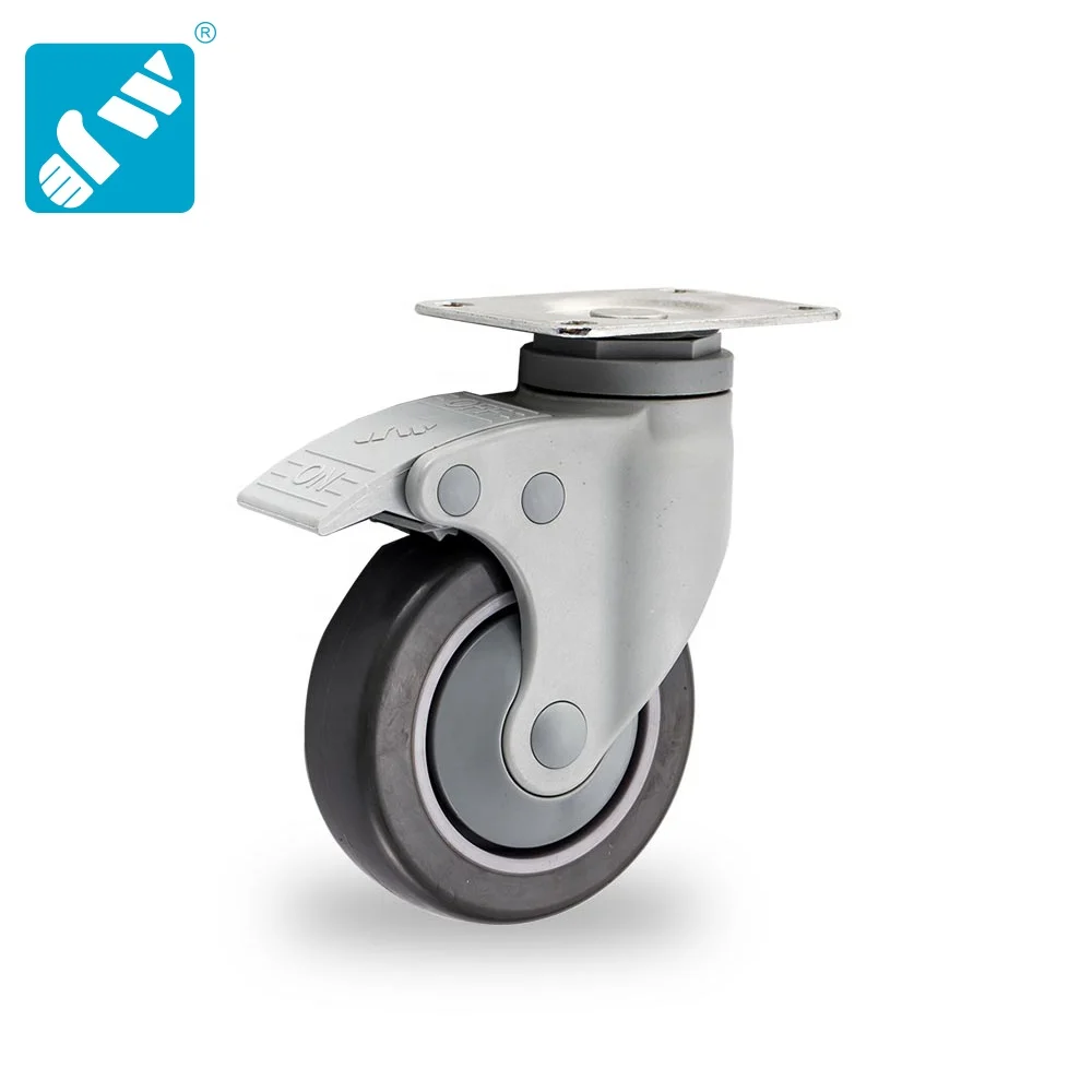 3~6 inch medium duty rotating medical bed plastic caster wheel wholesale