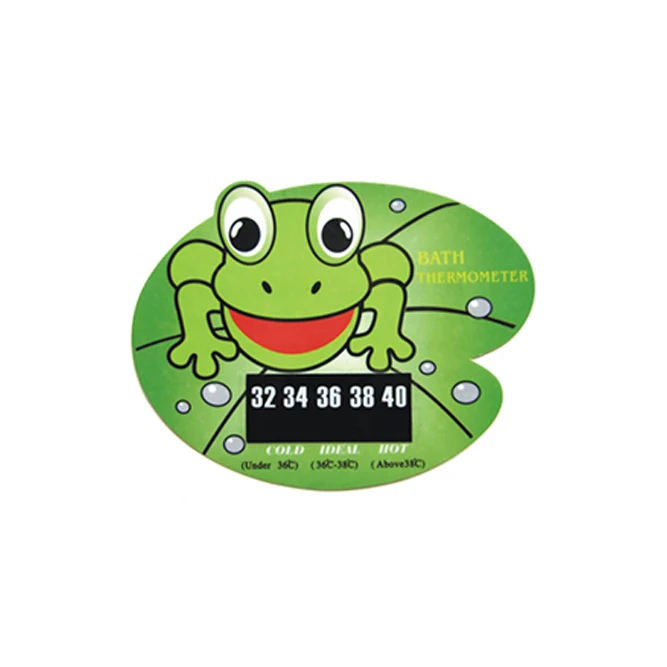 LCD Cartoon Digital Baby Bath Thermometer Card with Self Adhesive Sticker