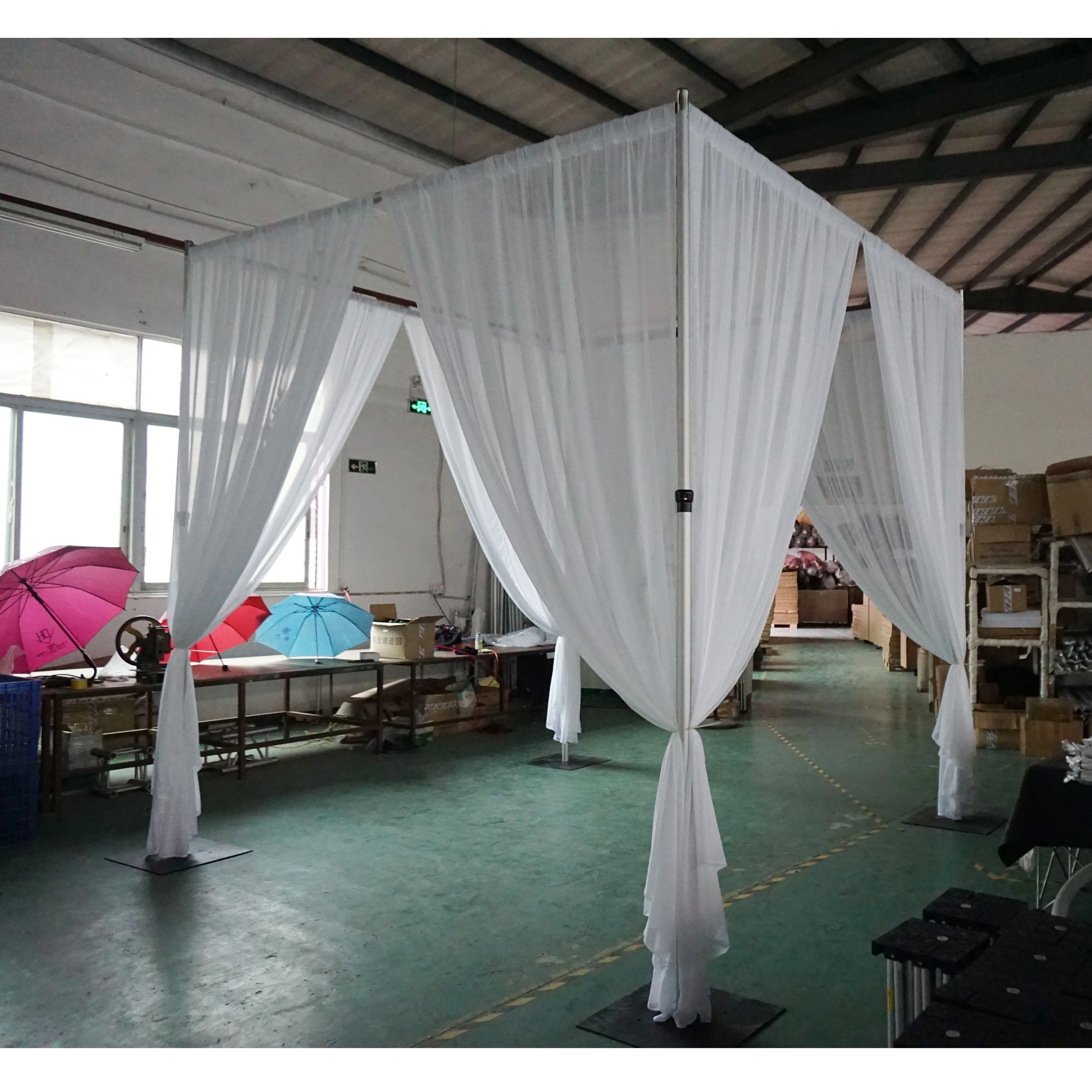 Decorative portable stand pipe and drape backdrops for photography studio