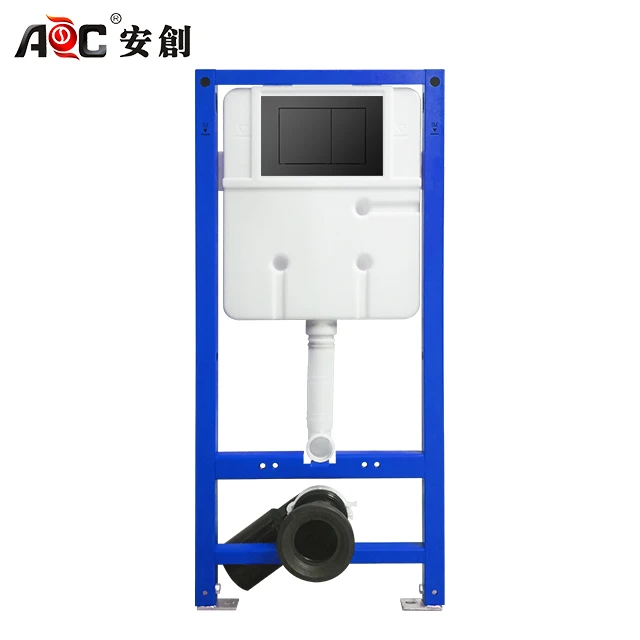 Wall hung toilet built-in wall installation simple stylish concealed tank flush toilet cistern with high-density frame