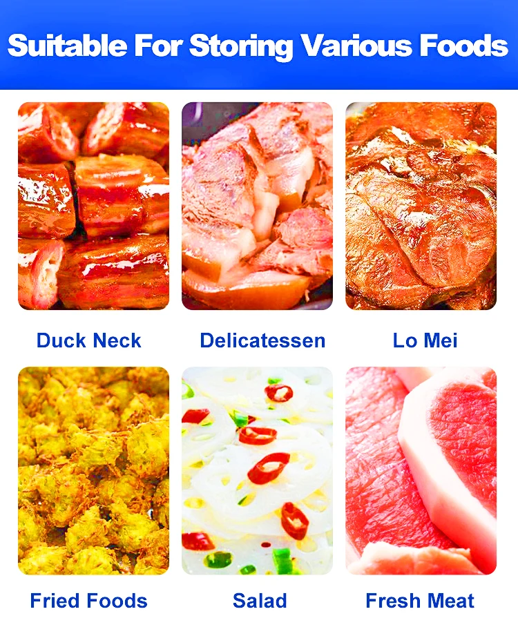 front door air-cooling Deli Dishes Cooked Food Display show case for food store